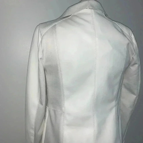 Andrew Marc Faux Leather & Knit Drape Front Jacket - Picture 4 of 11